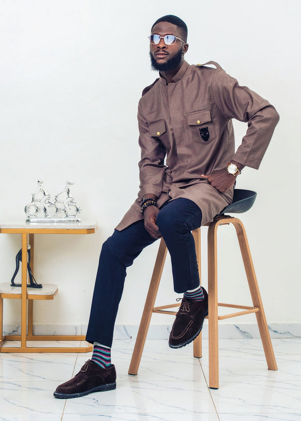 ADEBOYEGA African print jacket shirt - Mowolaa African Clothing