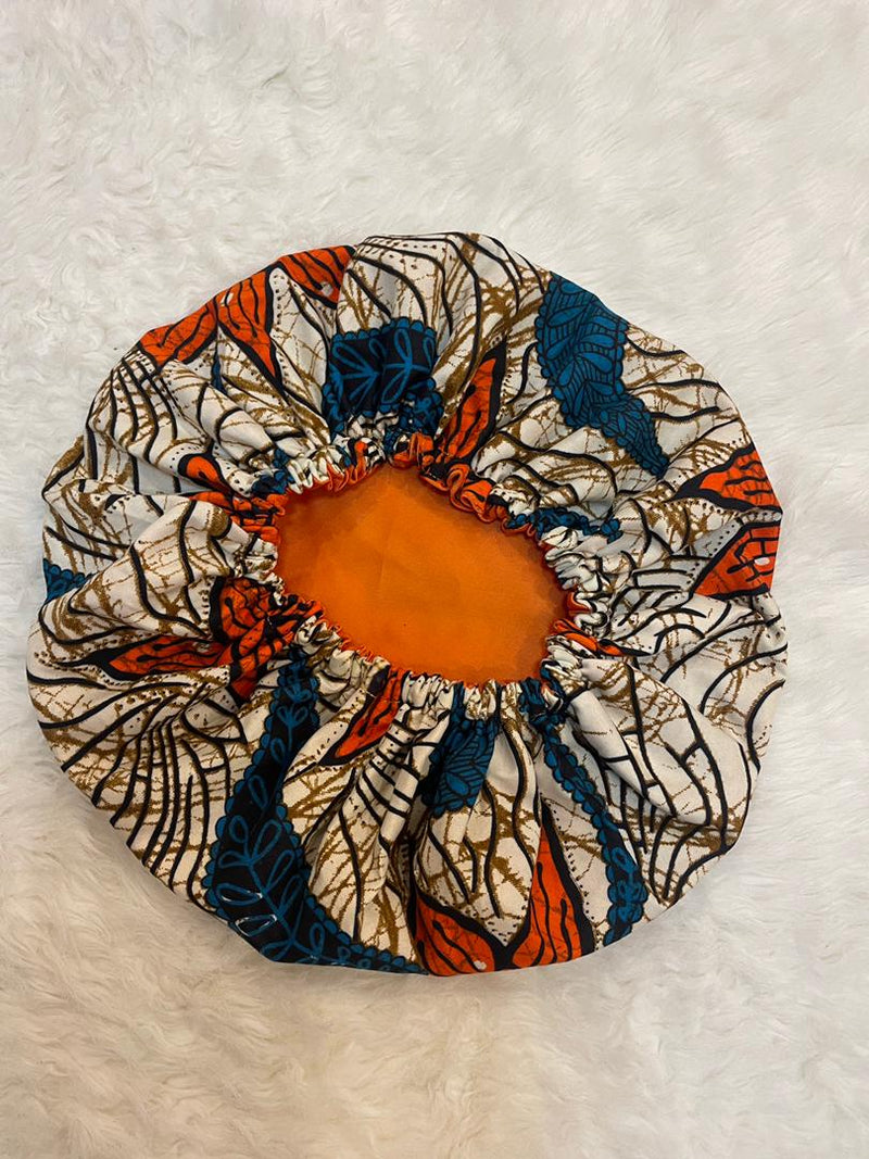 double sided african print bonnet